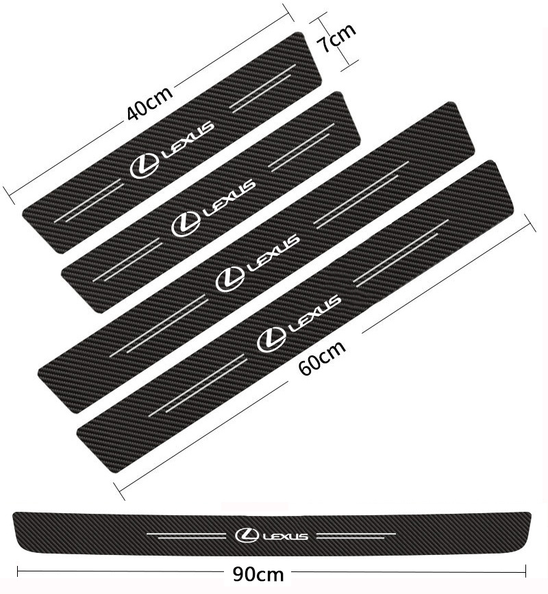 Patrón de fibra de carbono alféizar de la puerta del coche anti-banda de rodadura anti-arañazos puerta del coche pedal protector puerta decorativa alféizar pegatina image 20