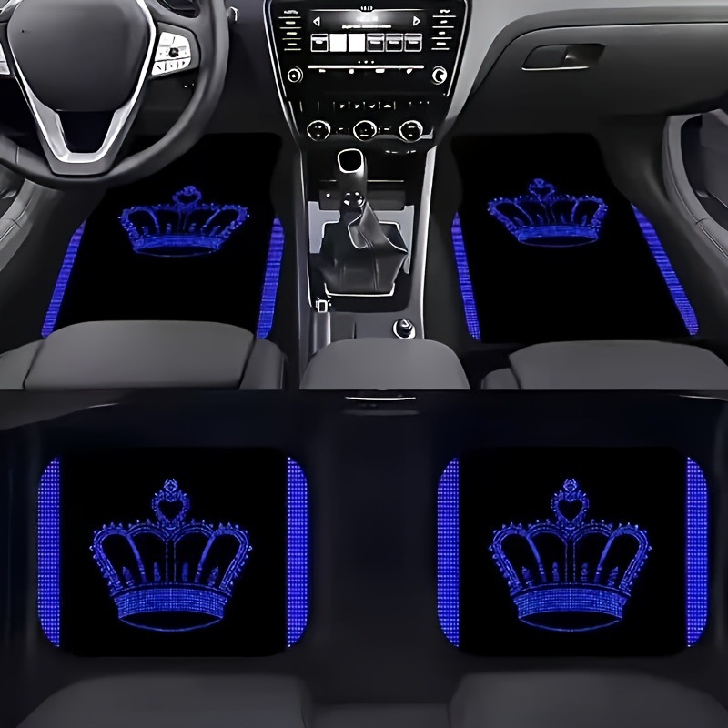 Cross-Border Best-Selling Cartoon Crystal Velvet Car Floor Mats, Stain-Resistant, Wear-Resistant, Easy to Care For, Universal Four-Piece Set of Car Floor Mats