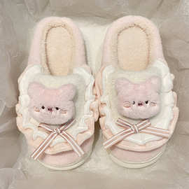 棉拖鞋女士ins冬季室内家居情侣2024新款可爱毛毛绒拖鞋外穿秋冬