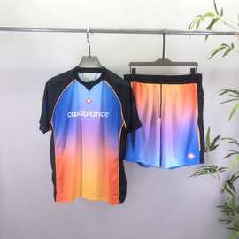 套装时尚欧货 Ca短袖套装 休闲运动球服字母图案男女同款现货跨境