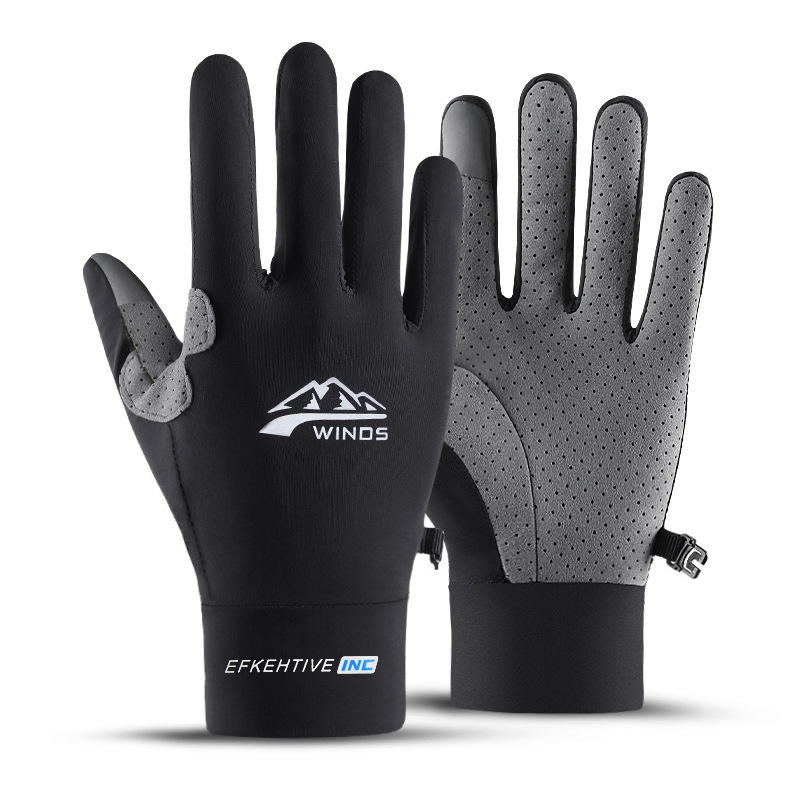 Guantes deportivos absorción de humedad y que absorbe el sudor transpirable resistente al sol pantalla táctil superconductora al aire libre ciclismo hielo Frisbee guantes
