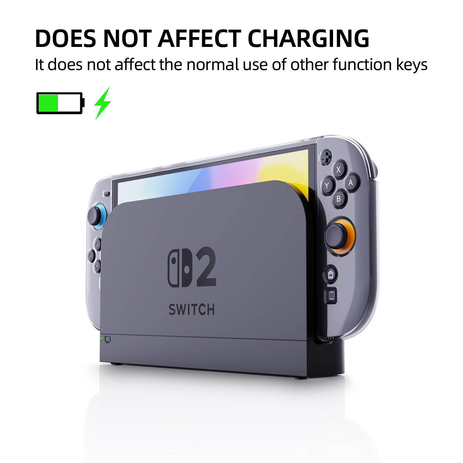 Funda protectora adecuada para Switch de segunda generación, cubierta protectora para consola NS, protección para el mango, funda transparente de cristal desmontable image 3