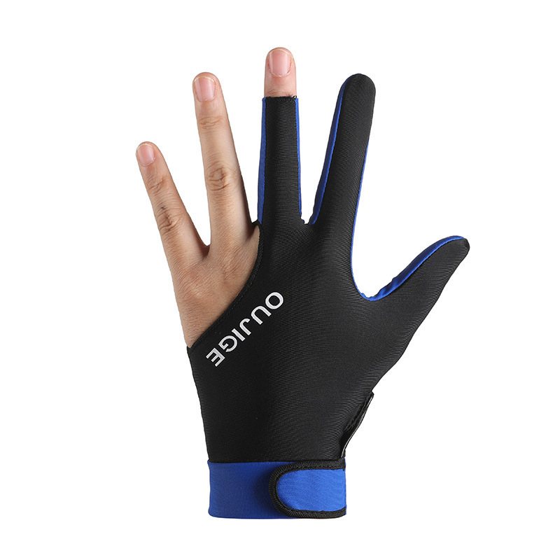 Guantes de billar con tres dedos espesados con una sola superficie de malla transpirable, absorbente de sudor, deshumidificante, antideslizante y resistente al desgaste, guantes de dedos delgados