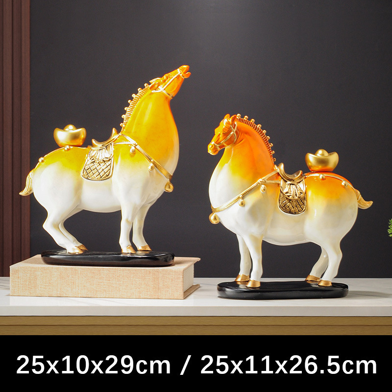 軽くて豪華な高級中国風の馬の装飾品で、リビングルーム、玄関、オフィスの装飾、新しい家の引っ越しギフトに富を引き寄せるために使用できます。|undefined