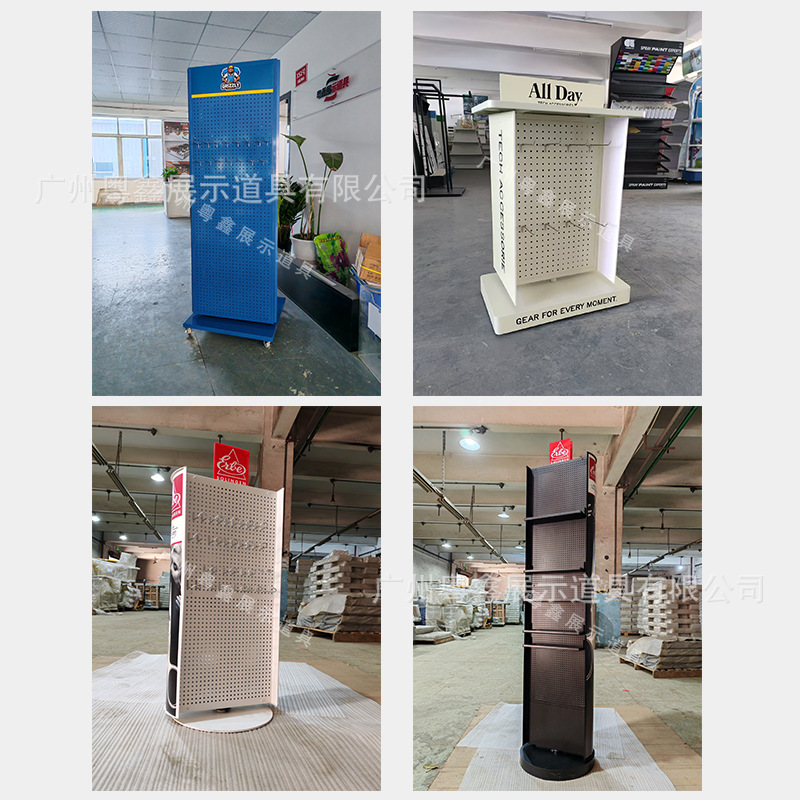 Muestras estante de exhibición centro comercial supermercado promoción estante móvil con ruedas metal soporte de exhibición giratorio de doble cara personalizado