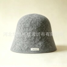 100% 羊毛毡帽一体成型无缝圆顶帽钟形帽盆帽贝雷帽湿缩毡化