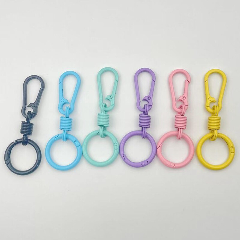Spring Buckle DIY Luggage Hook Key Chain Accessories Material Package Zinc Alloy Mountaineering Jewelry Buckle Key Ring Paint