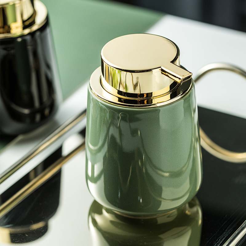 Botella de espuma de cerámica simple mano desinfectante Gel de ducha champú desinfectante loción prensa botella Hotel botella de hogar