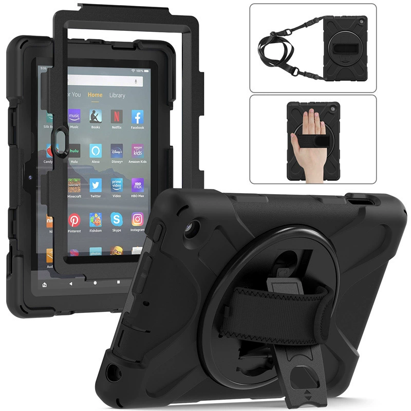 Совместимо с Amazon Fire7 2022 Pirate King Flash Shell PC Rotating Smedule Kindle HD8 ремень через плечо задняя оболочка