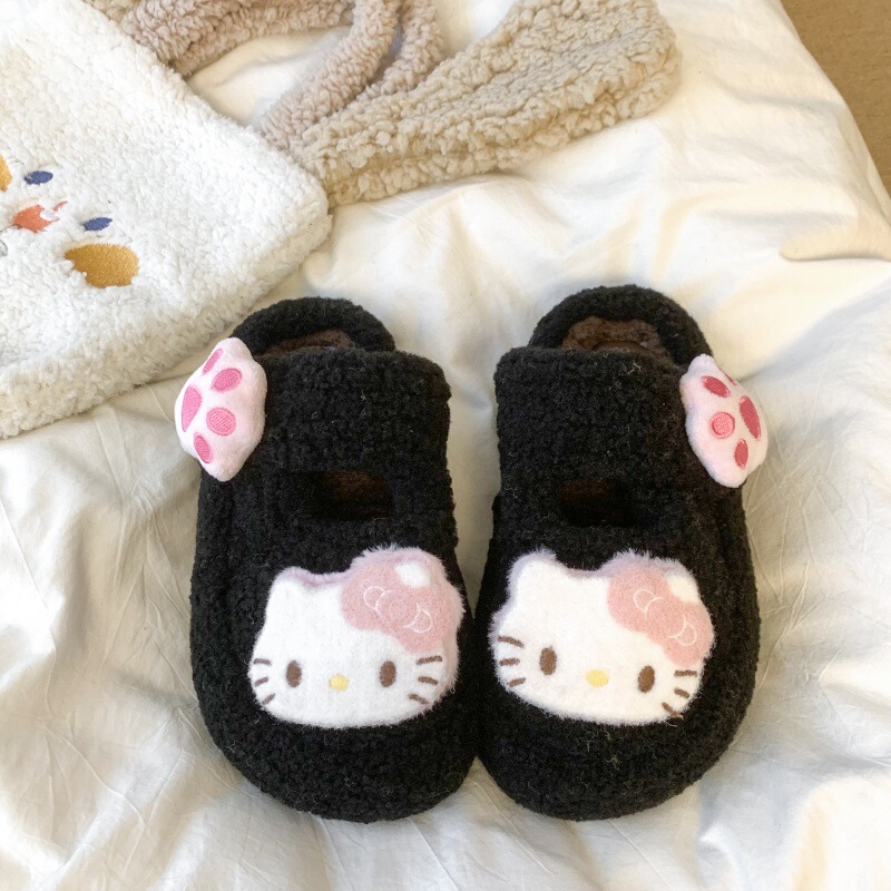 ins少女心小猫毛毛拖鞋女外穿2025秋冬新款厚底增高百搭包头拖鞋|undefined
