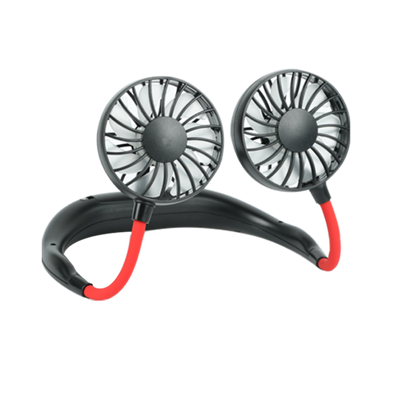 USB perezoso cuello ventilador de carga mini portátil de alta potencia personalizado negro silencioso puede ajustar la velocidad de tres velocidades