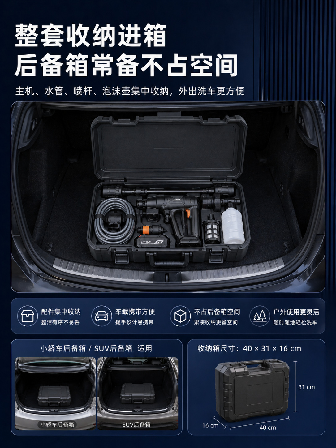 Portable Household Car Wash Water Gun with Movable Brushless Motor for Watering and Irrigation, Source Manufacturer Car Wash Tool