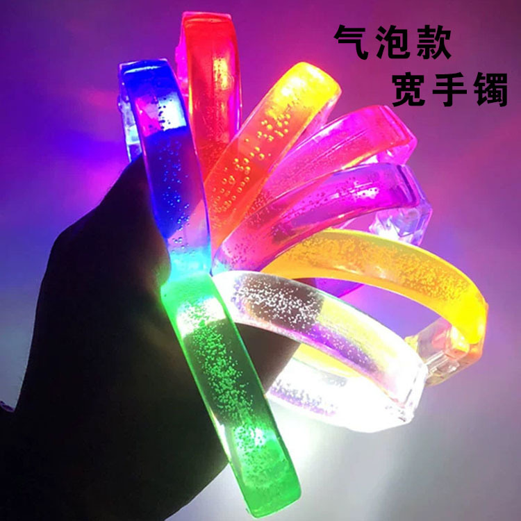LED acrílico burbuja luminosa pulsera barra de fiesta luminosa pulsera flash pulsera fluorescente corredora de noche