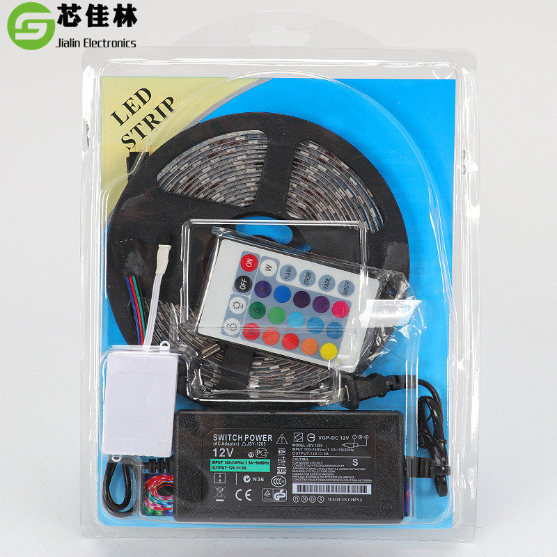 LED灯带吸塑套装12v5050RGB5米24键44键54灯室内户外防水装饰灯条