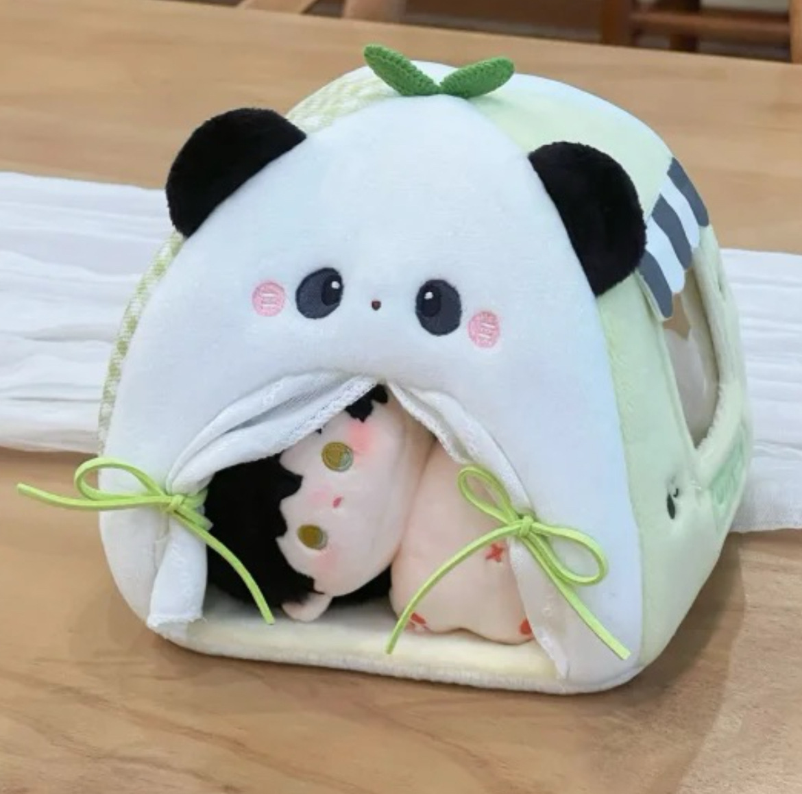 Muñeca de algodón cama de tienda de muñeca adorable cama de animales pequeños 10cm muñeca de peluche almacenar decoración fotográfica