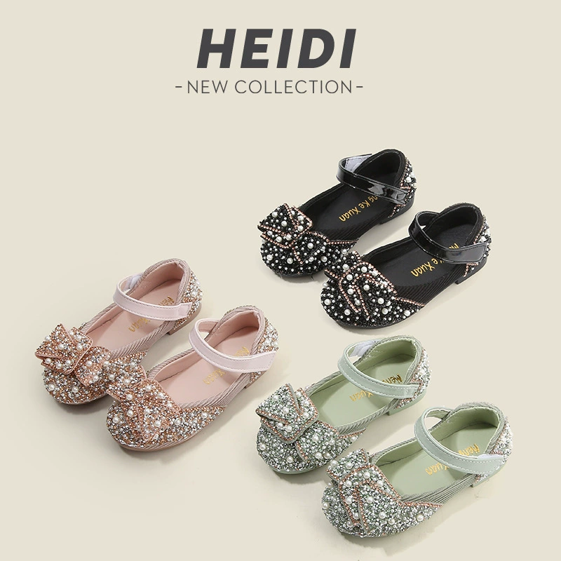 Туфли принцессы для девочек, весна-осень 2025, детские танцевальные туфли, цветные туфли с бриллиантами для маленьких девочек, туфли для выступлений с бантом, детские одинарные туфли