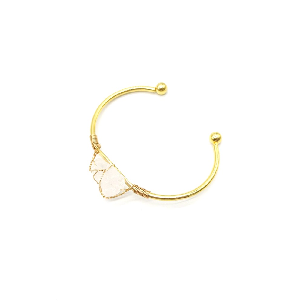 Retro Geometric Metal Plating Crystal Bangle 1 Piece