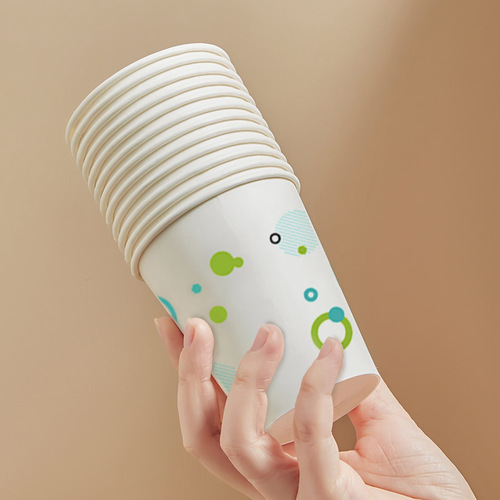 Small bubble disposable cup paper cup thickened and durable household commercial office cup coffee cup drop shipping
