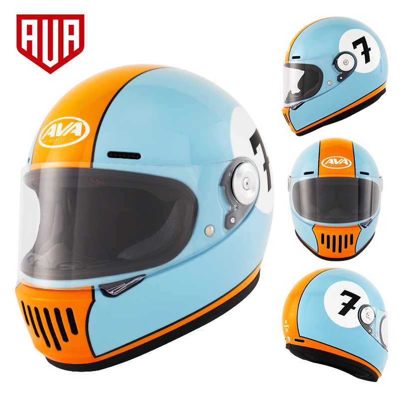 AVA dinastía casco retro casco completo de los hombres y las mujeres de la motocicleta de fibra de vidrio Four Seasons universal 3C certificado dinastía
