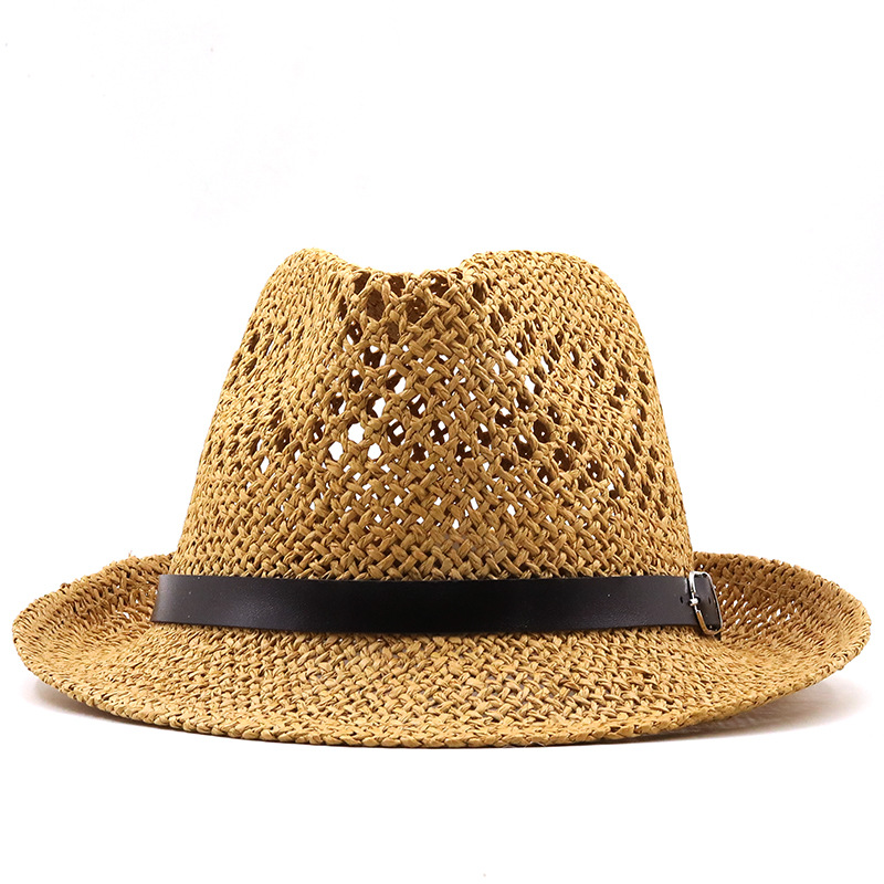 Wholesale Accessories Sunshade Hollow Belt Casual Jazz Straw Hat display picture 5