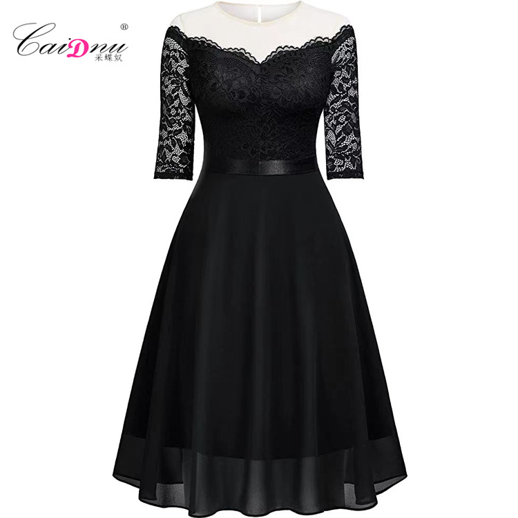 Sexy lace shiffon elegant evening dress