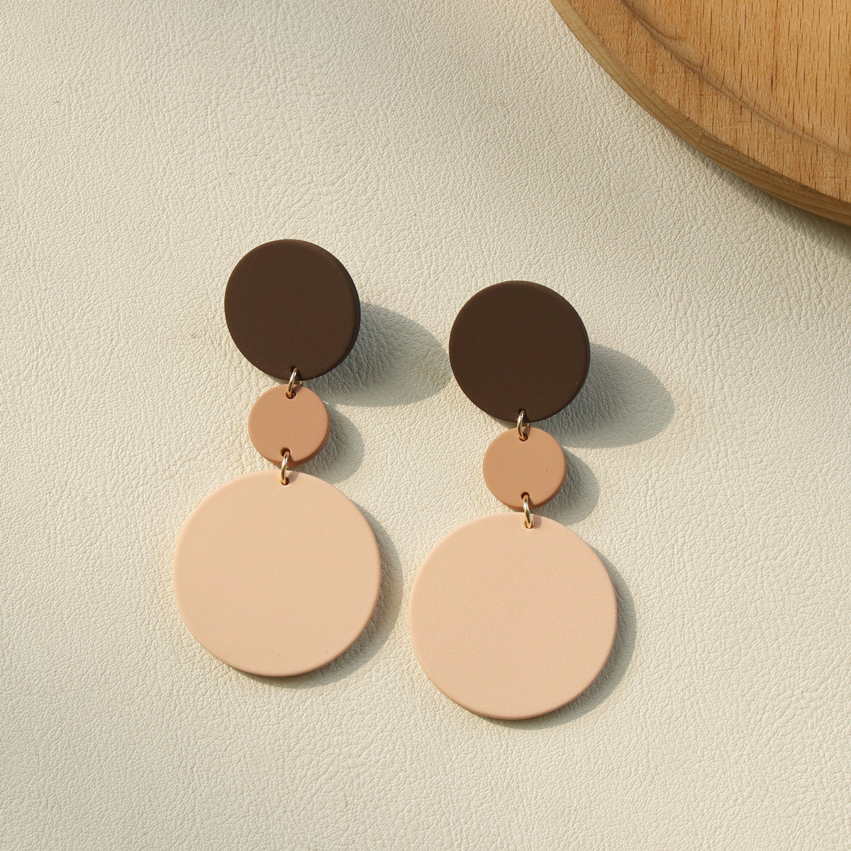 1 Pair Fashion Round Color Block Arylic Women's Drop Earrings display picture 2