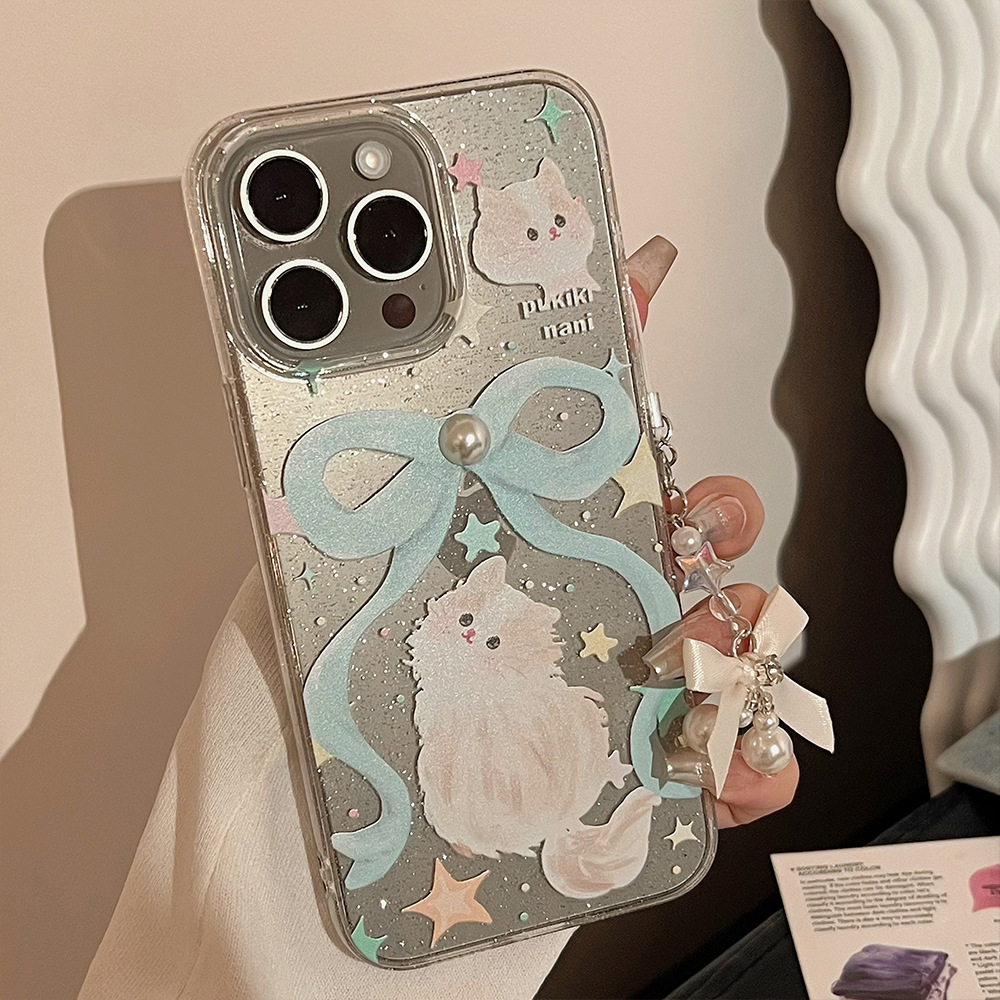 45g Weight iPhone Applicable Brands Phone Cases Classification tpu Material Cat, Bow Knot Pattern Cute Style Tpu Cat Bow Knot Cute Phone Cases Phone Accessories 8