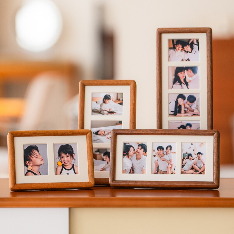 Couple photo display stand, children's photo solid wood 3inch baby memory polaroid photo frame, wedding picture frame with mortise and tenon joint Couple photo display stand, children's photo solid wood 3inch baby memory polaroid photo frame, wedding picture frame with mortise and tenon joint