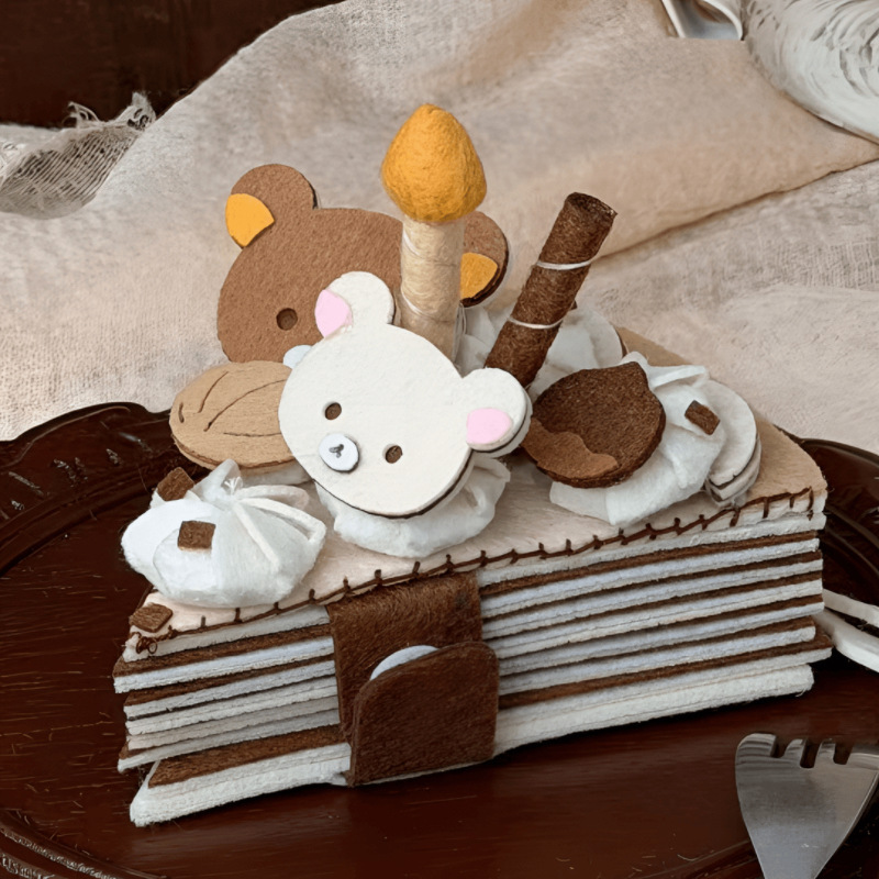 Valentine's Day Rilakkuma Non-Woven Fabric Cake Slice Photo Album DIY Material Kit Creative Gift for Boyfriend/Girlfriend Valentine's Day Rilakkuma Non-Woven Fabric Cake Slice Photo Album DIY Material Kit Creative Gift for Boyfriend/Girlfriend