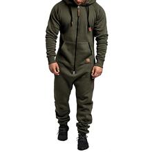 R 26555 Men Hooded Fleece Jumpsuit ��ʿ��ñ������