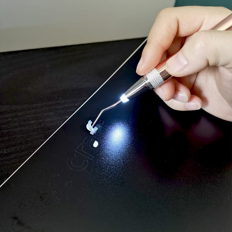 Herramienta de deshierbe de vinilo con luz, batería incorporada, herramienta de grabado en relieve de silueta de bricolaje, herramienta a juego de cricut