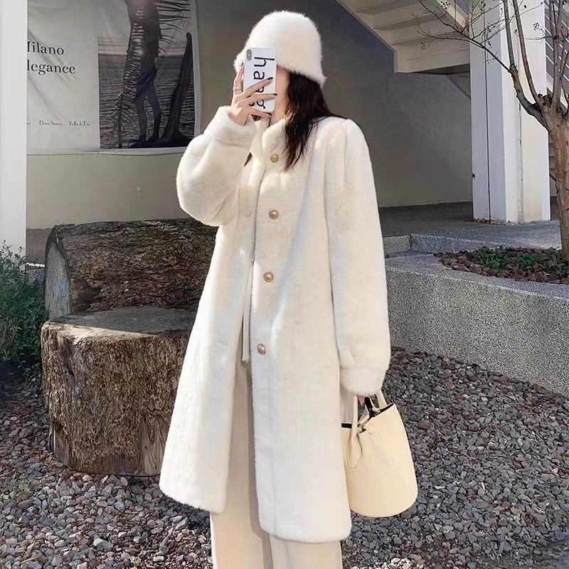 Demi-season velvet long jacket