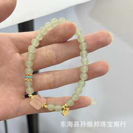 新款玛瑙手串青玉单圈手链女款轻奢小众精致饰品本命年礼物送闺蜜