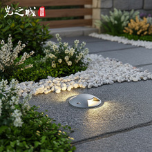 透光地埋灯嵌入式1W3W防水台阶花园步道不锈钢两面led发光龟背灯