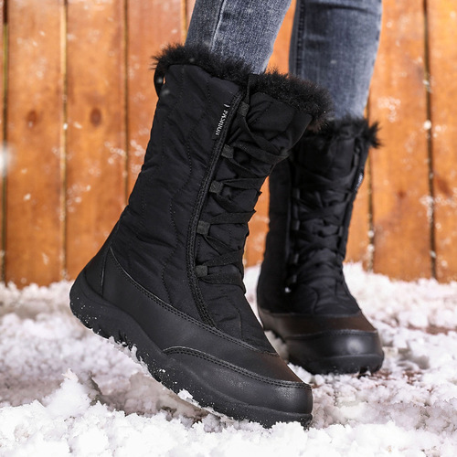 Cross-border winter outdoor anti-ski boots for women in Northeast Snow Country plus velvet and thickening to keep warm ski large cotton shoes wholesale