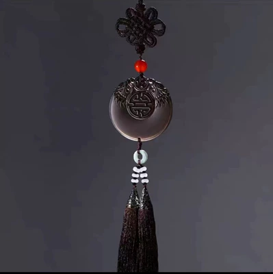 Mirror Car Pendant Car — Car hanging - double-dragon-owner-simple-tassel-model-with-certificate