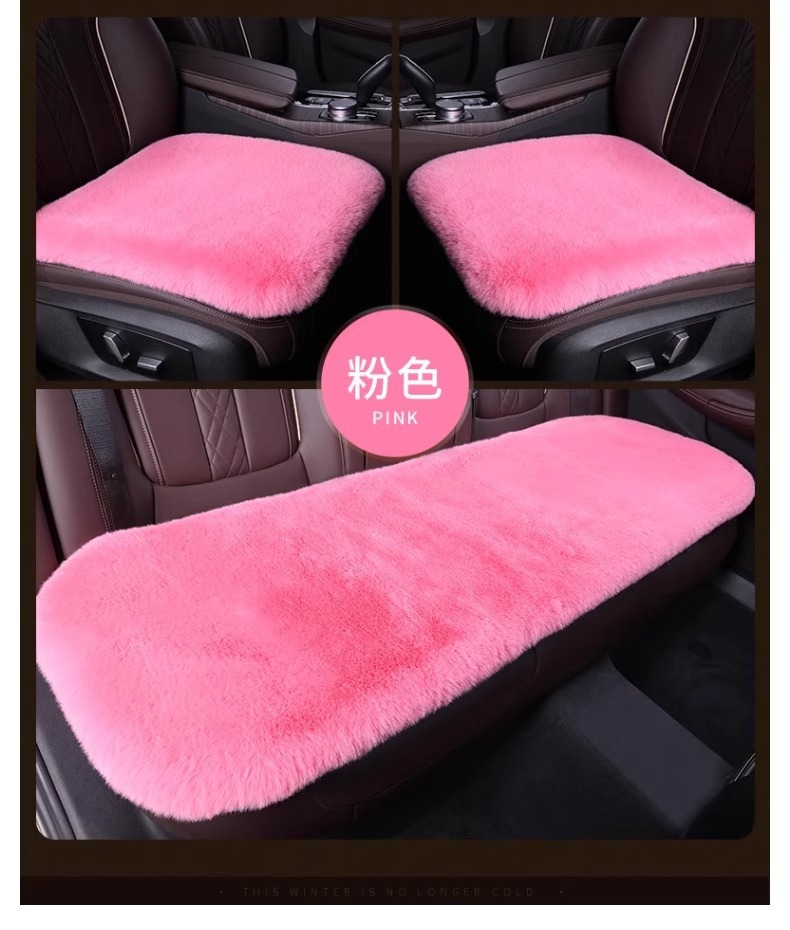 Car Seat Cushion Winter Plush Single-Piece Seat Car Seat Cushion Rear Short Plush Four-Season Universal Rabbit Fur Wool