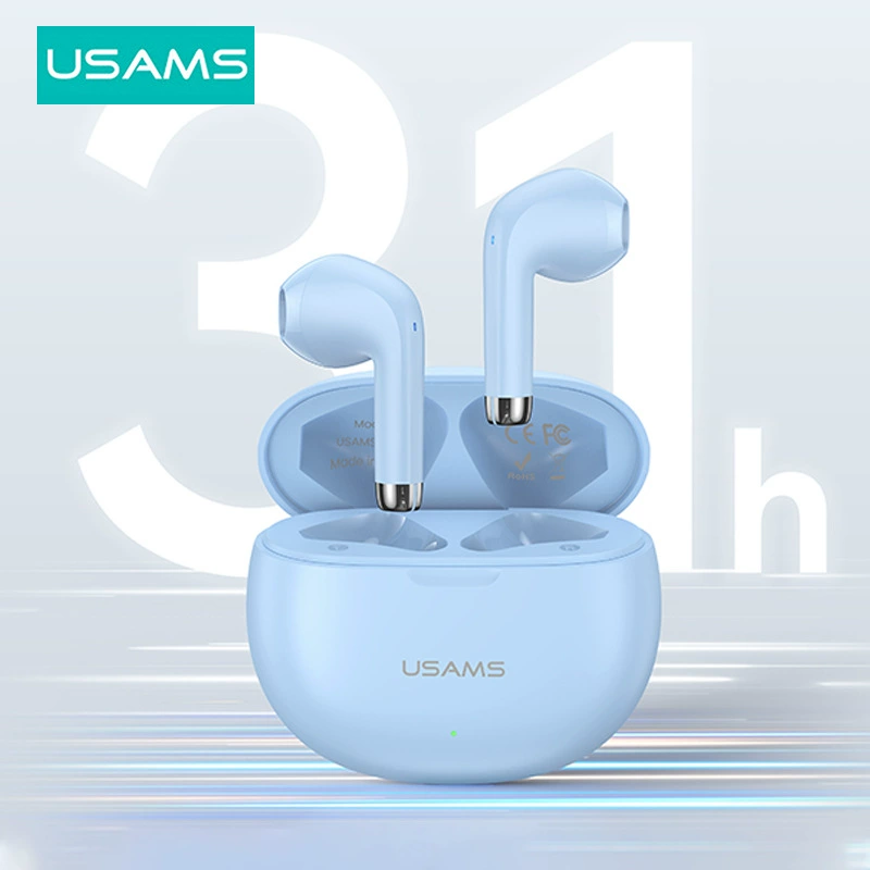Настоящие беспроводные Bluetooth-наушники USAMS 5.3, низкая задержка, TWS полусидящие наушники, шумоподавление, мини-длительный срок службы