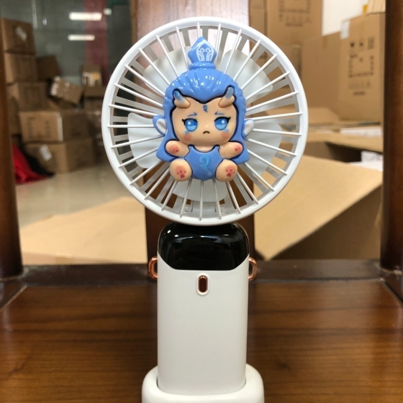 漫画ハンドヘルドデジタルディスプレイ小型ファン学生ポータブルオフィスデスクトップ 5 速充電式強風ファン|undefined