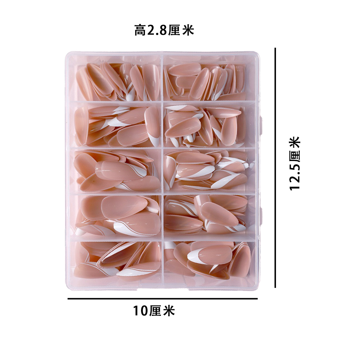 Fábrica directa de parches de uñas falsas franceses al por mayor de uñas removibles 360 piezas al por mayor