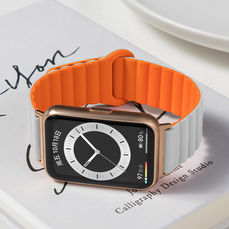 適用華為Fit3錶帶智能雅致版watch2手環硅膠迴環磁吸腕帶Fit1代
