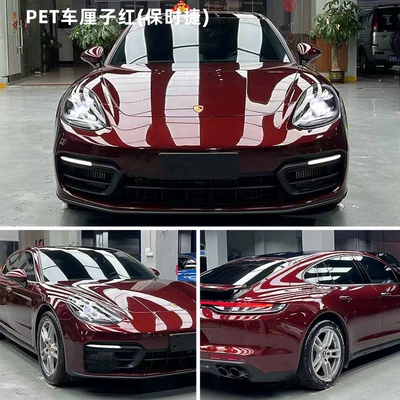 Auto Color Change Film, PET car color change film - pet-cherry-red-porsche-152m-1m