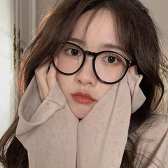 新型の円形の青いメガネの枠のネットの赤い韓国版の復古の平光の鏡の男女の同項の近視の完成品の鏡の卸売り