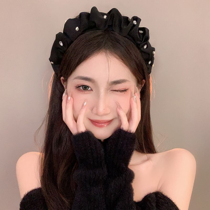 Zhao Lusi Style Headband for Women Early Spring High Crown Retro French Internet Celebrity 2024 Elegant Lace High-Quality Alloy Zhao Lusi Style Headband for Women Early Spring High Crown Retro French Internet Celebrity 2024 Elegant Lace High-Quality Alloy