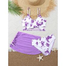 V 37229 Girls' printed bikini swimsuit Ůͯӡ���Ȼ���Ӿ�¿�