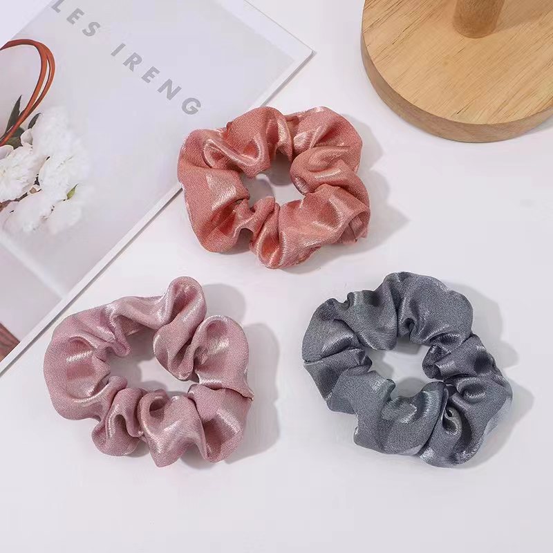 Bandeau pour cheveux en cristal de couleur unie transfrontalier européen et américain, double nouilles, gros intestin, accessoires pour cheveux en tissu de saucisse grasse rétro français_voghion.com