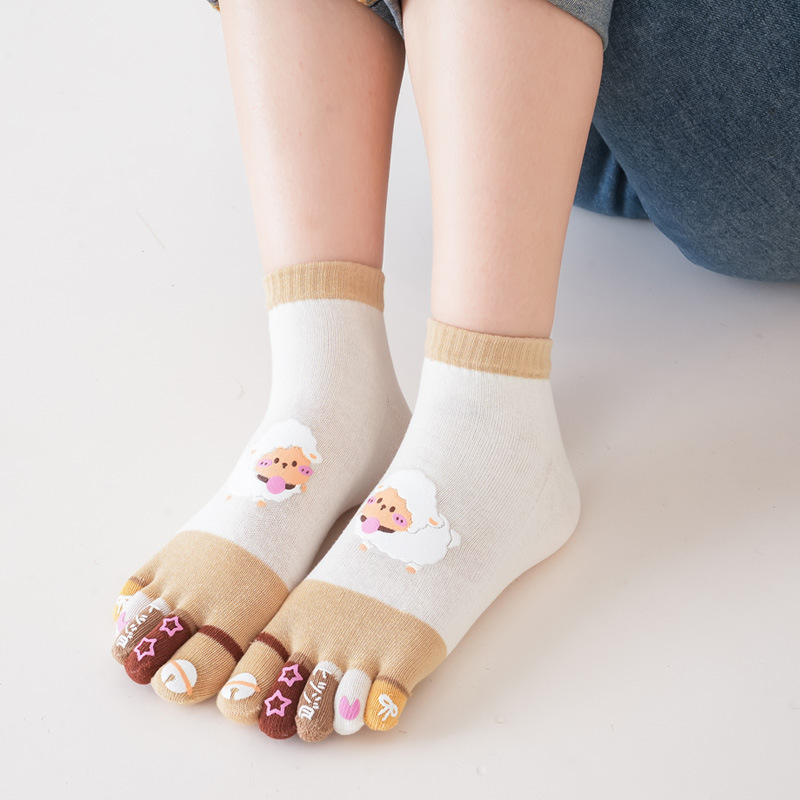 Women's cartoon cute breathable thin Tabi for toes