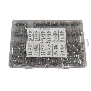 24 kinds of 360PCs boxed 5*20 6*30mm glass fuse box 0.25 A- 20A cross-border supply