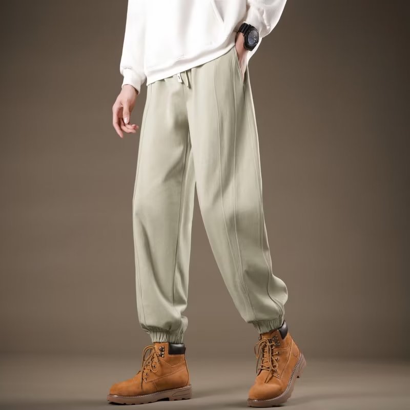 Pantalones casuales de todo fósforo rectos sueltos, pantalones casuales para hombres, pantalones con corsé para hombres de moda 2024, pantalones de hombre de moda de Hong Kong
