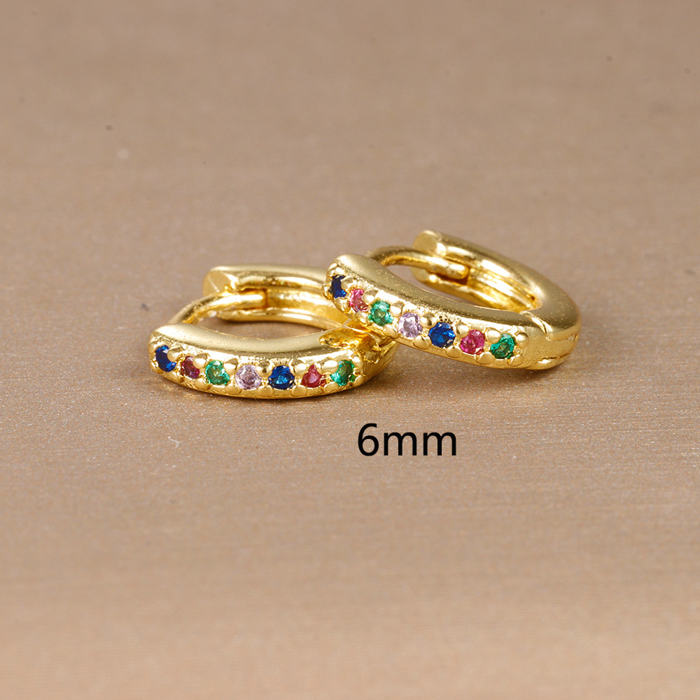 15g Weight Rhinestones Inlay Material Earrings Classification 1 Pair Quantity Daily Occasion Copper Material Geometric Pattern Women's Gender Plating, Inlay Design Simple Style Style 1 Pair Simple Style Geometric Plating Inlay Copper Rhinestones Earrings 18